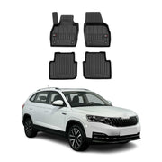 OMAC Premium Alfombrillas De Coche para Skoda Kamiq 2019-2025 Negro TPE Goma 4x