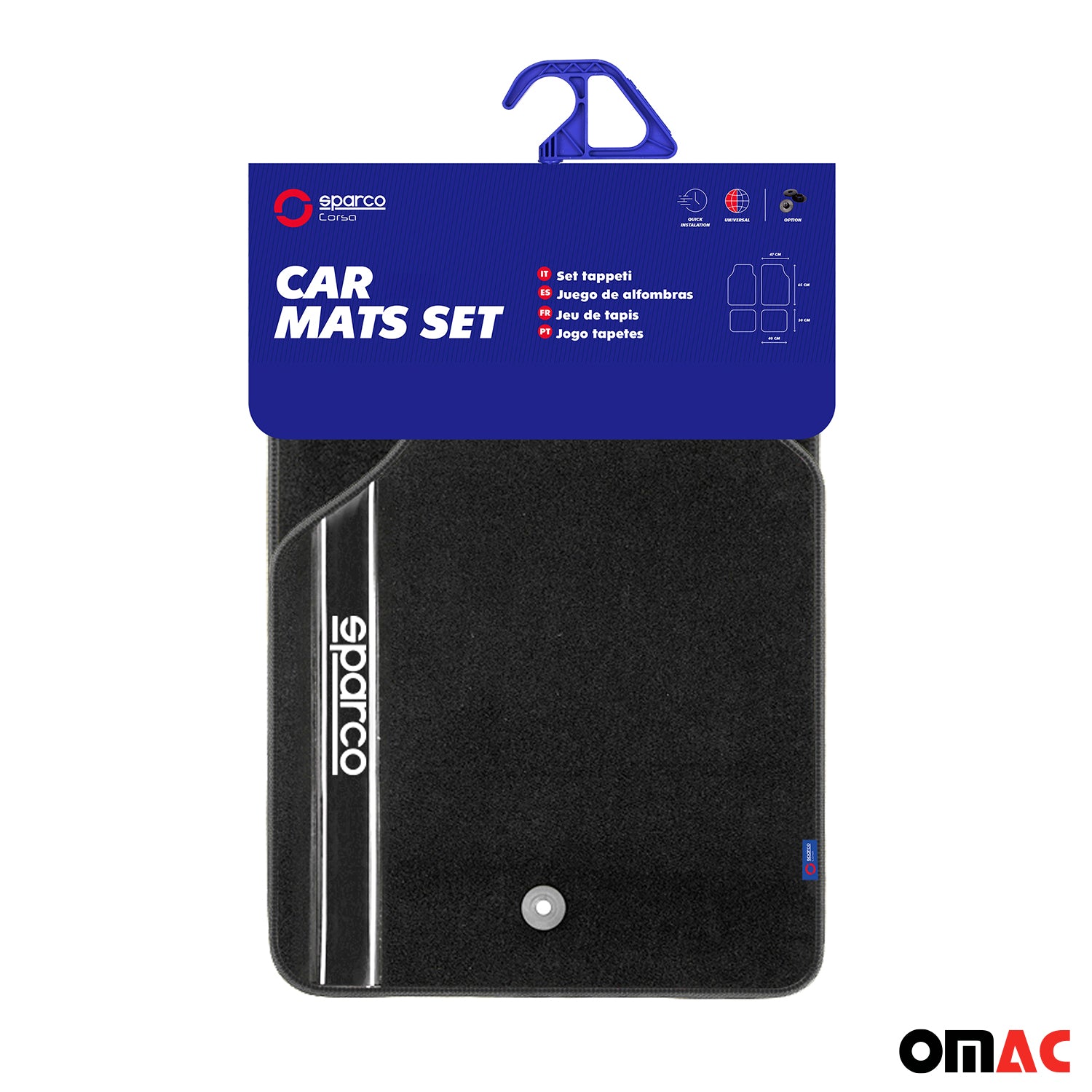 Sparco Alfombrillas De Coche Universal Negro 4Pza