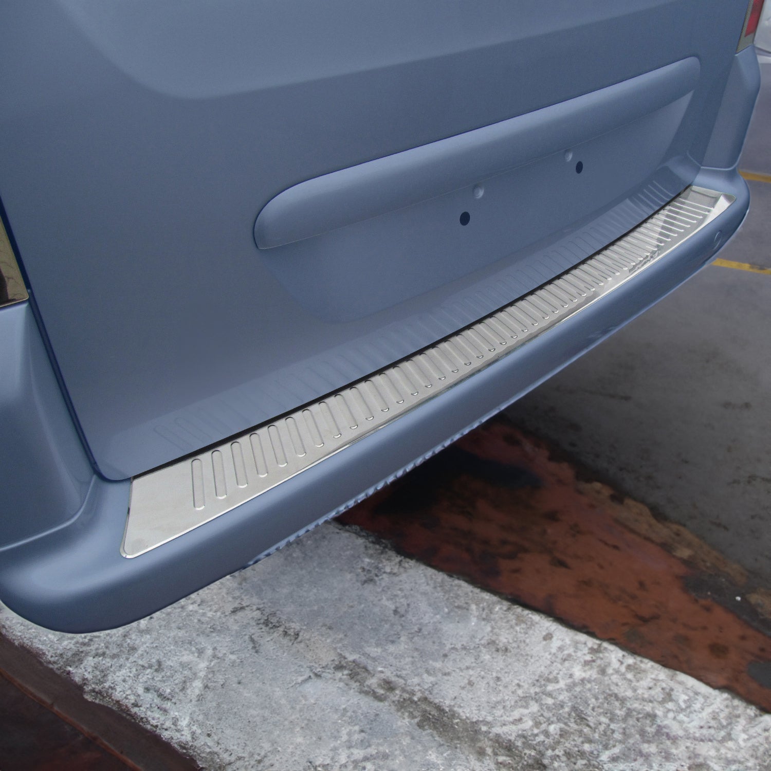 Protector Parachoques para Peugeot Partner Tepee 2008-2018 Plata Brillante Acero