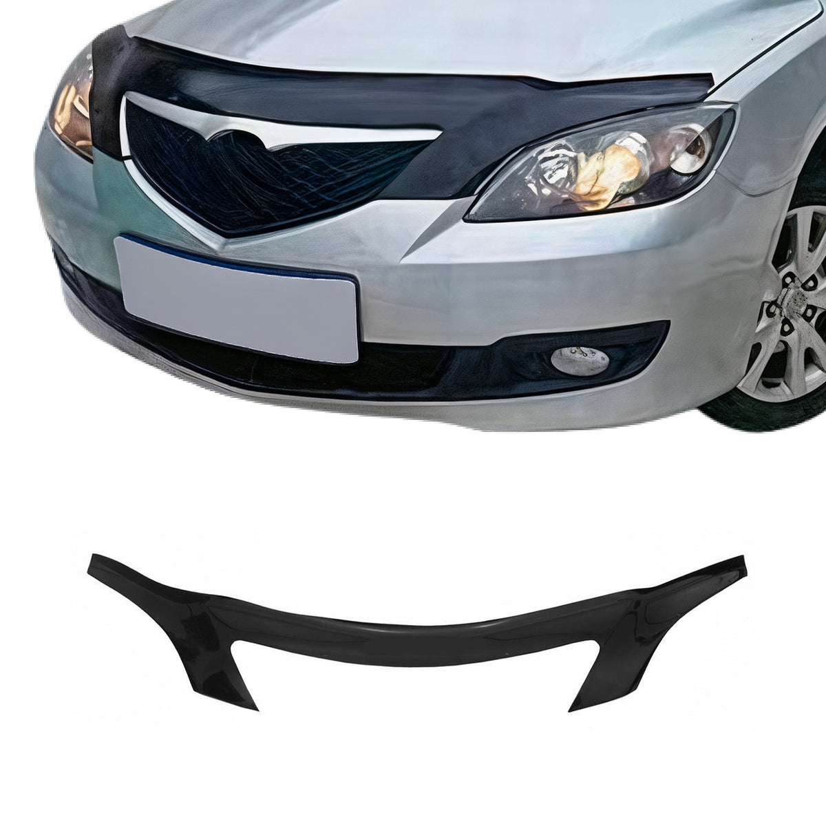 Deflector de Capó para Mazda 3 2003-2009 Hatchback Oscuro Brillante Acrílico