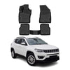 OMAC Alfombrillas De Coche para Jeep Compass 2018-2025 Negro Goma TPE 4Pza