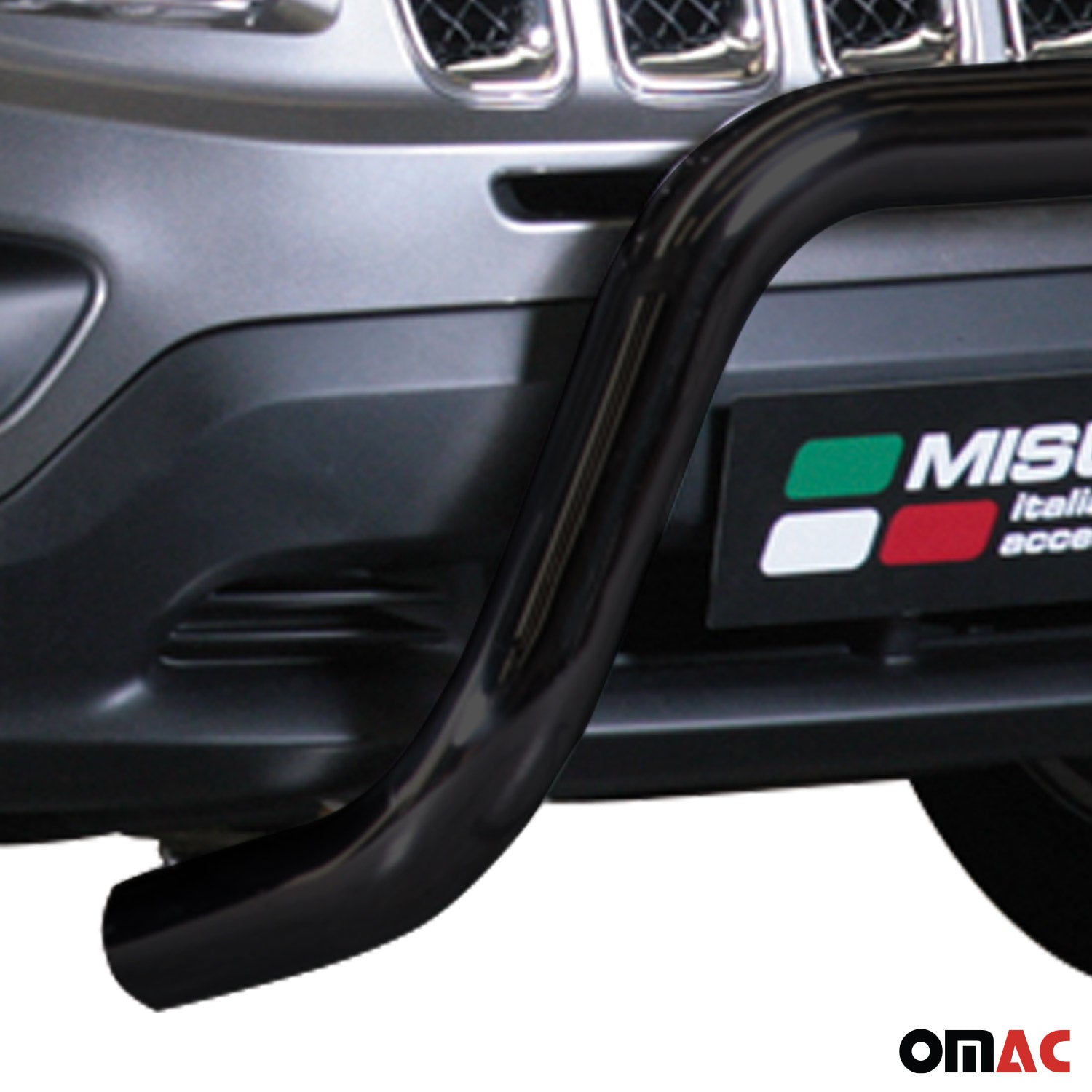 Bull Barra Frontal para Jeep Compass 2011-2016 Negro Brillante Acero 1Pza