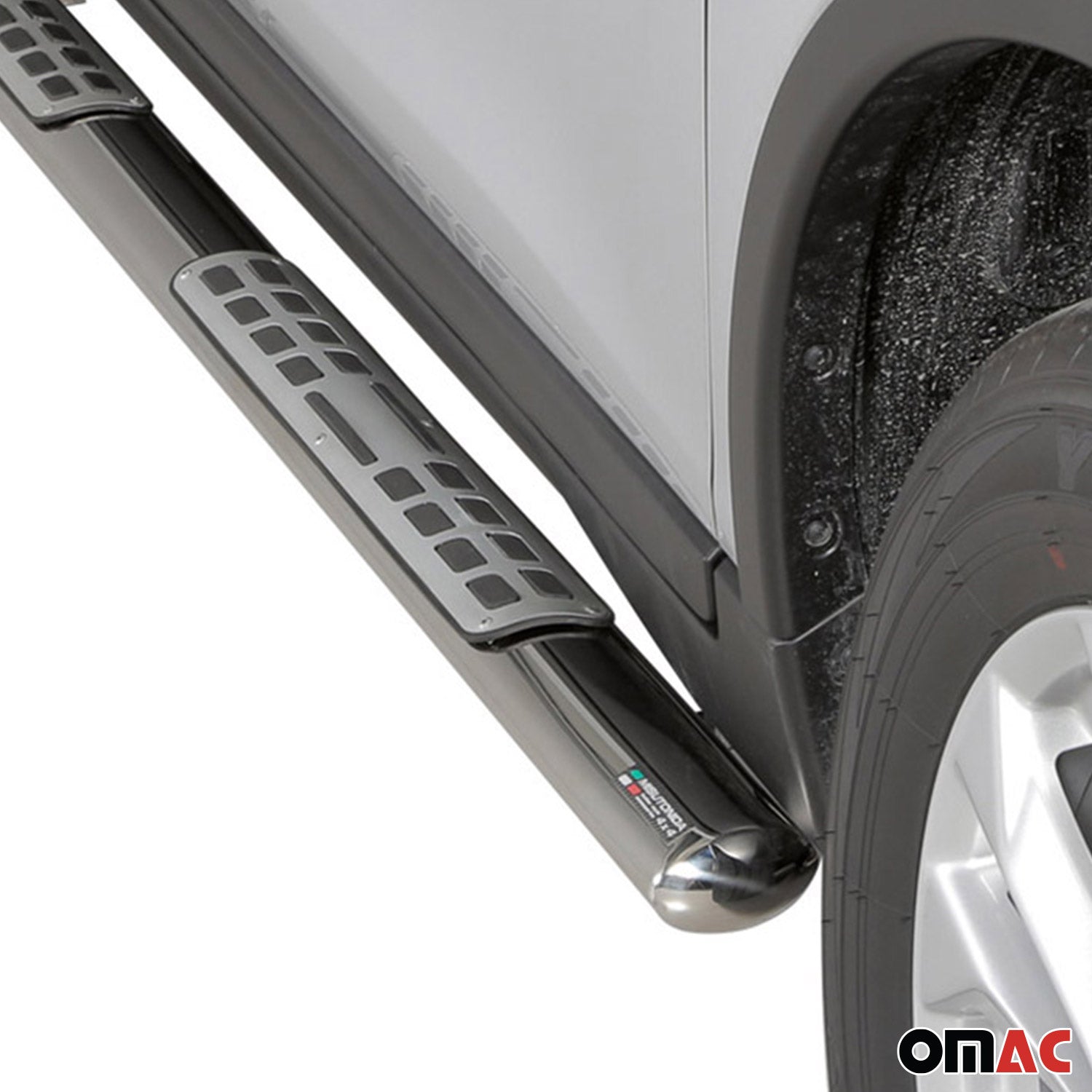 Par de Estribos Barras Laterales para Nissan X-Trail 2015-2017 Plata Acero 2x