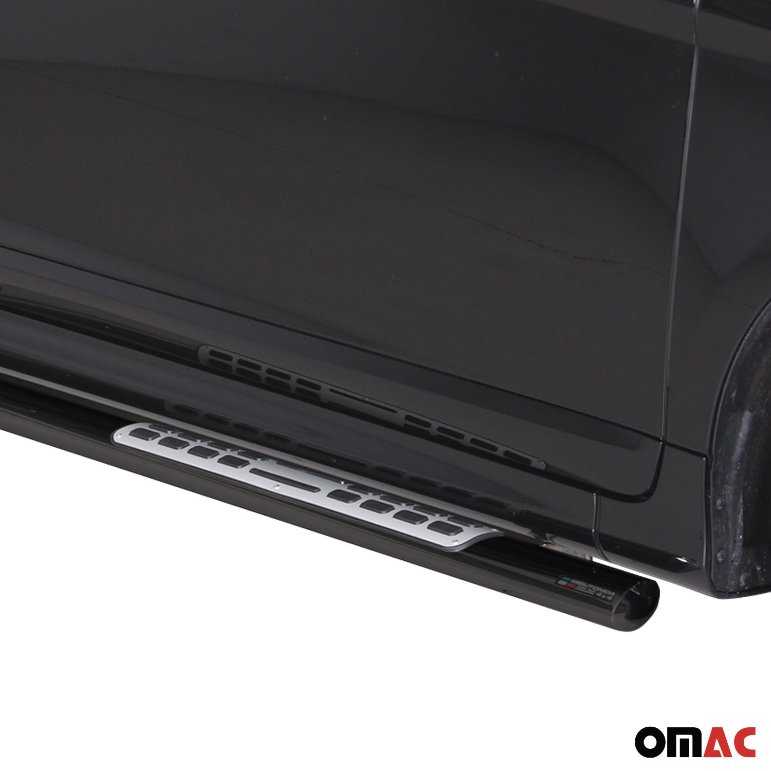 Par de Estribos Barras Laterales para Volvo XC60 2014-2017 Negro Brillante Acero