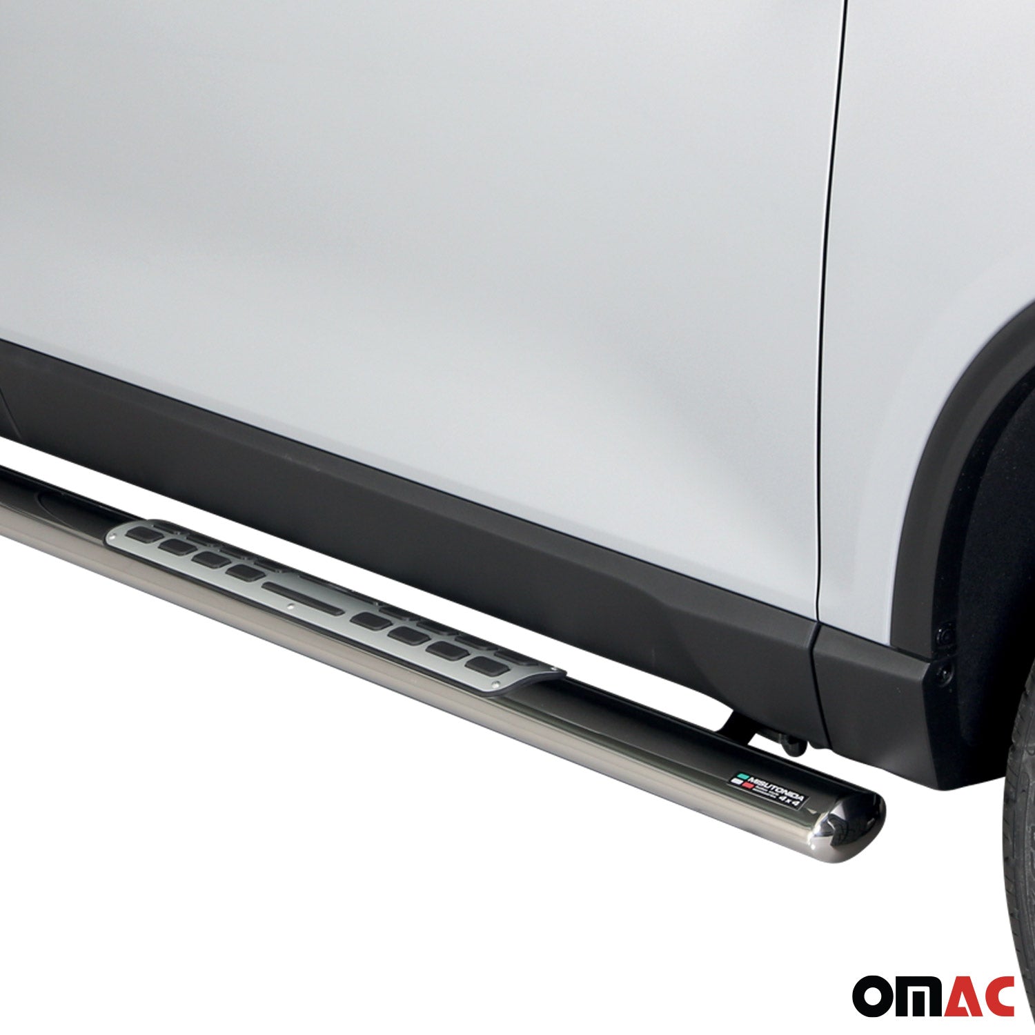 Par de Estribos Barras Laterales para Ssangyong Rexton 2018-2025 Plata Acero 2x