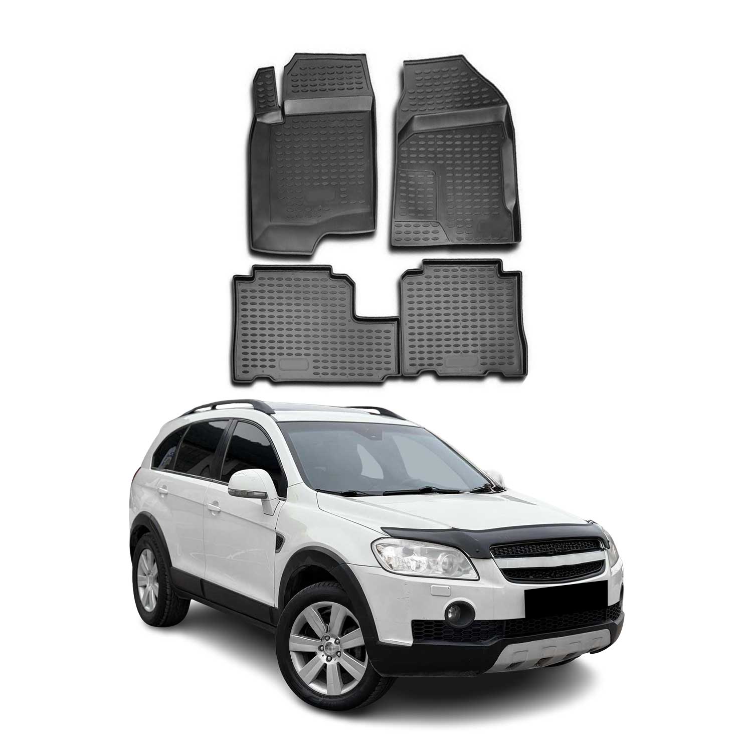 OMAC Alfombrillas De Coche para Chevrolet Captiva 2006-2017 5 asientos Goma