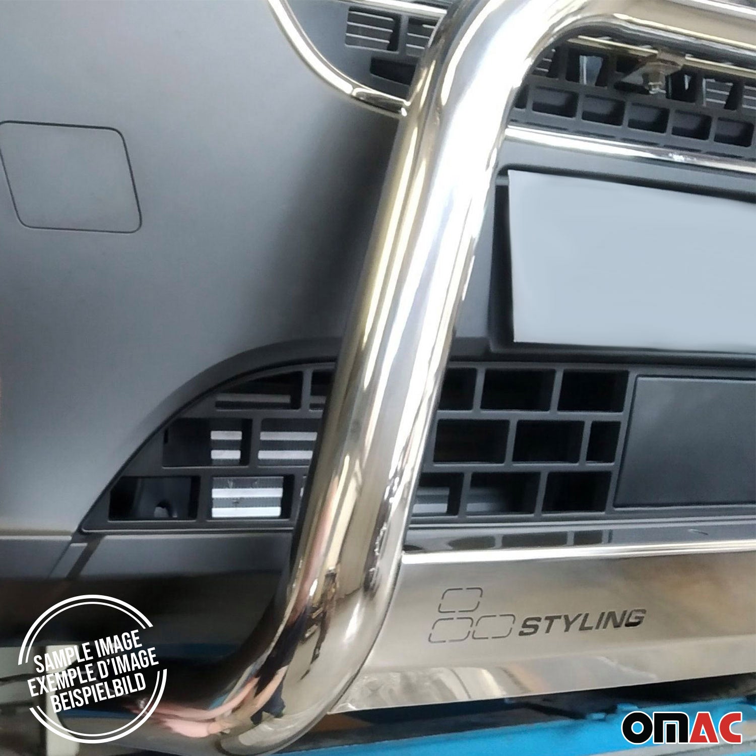 Bull Barra Frontal para Mercedes V Class 2020-2026 Plata Brillante Acero 1Pza