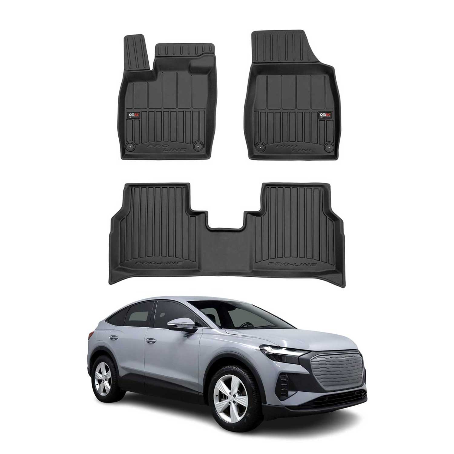 OMAC Premium Alfombrillas De Coche para Audi Q4 e-Tron 2021-2026 TPE Goma 4x