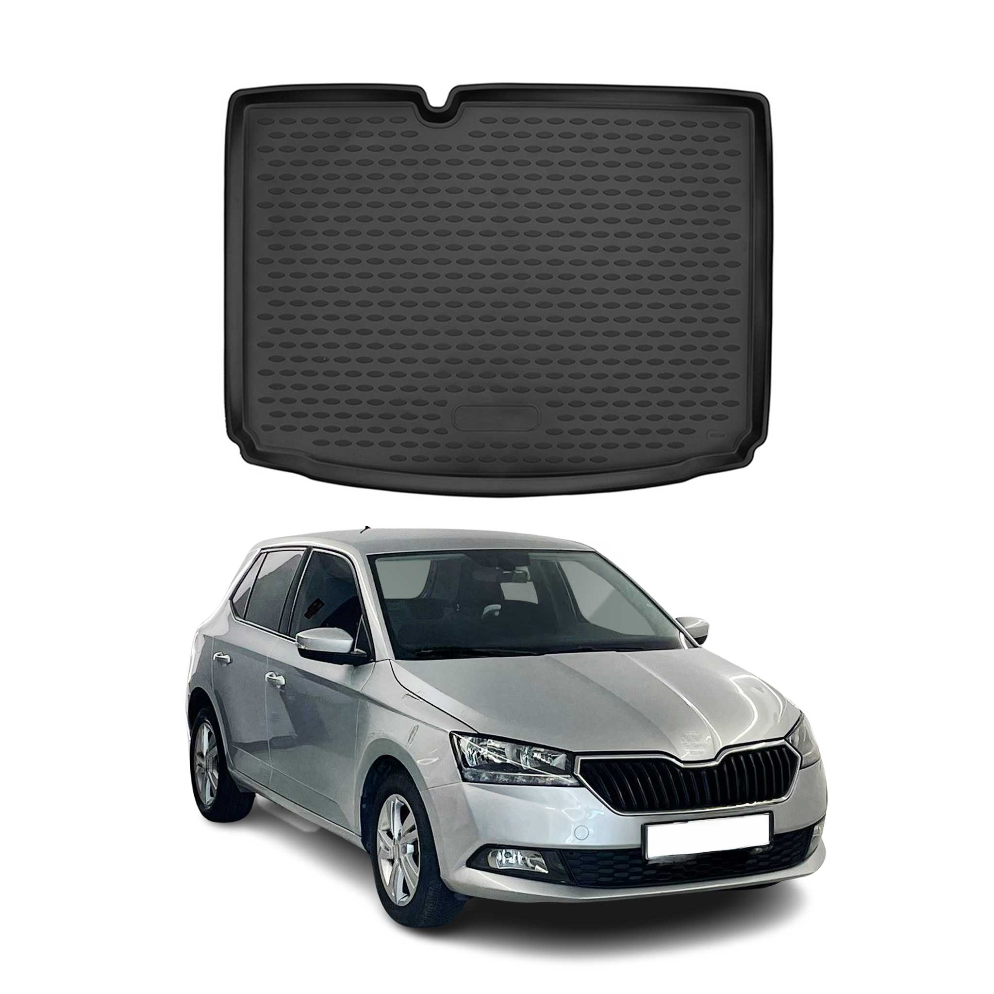 OMAC Bandeja Maletero Alfombrilla para Skoda Fabia 2019-2021 Negro Goma TPE 1Pza