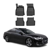 OMAC Premium Alfombrillas De Coche para Audi A6 C8 2018-2025 Negro TPE Goma 4Pza