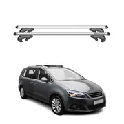 Menabo Barras de Techo Coche Barra para Seat Alhambra 7N 2015-2019 Gris Alu 2Pza