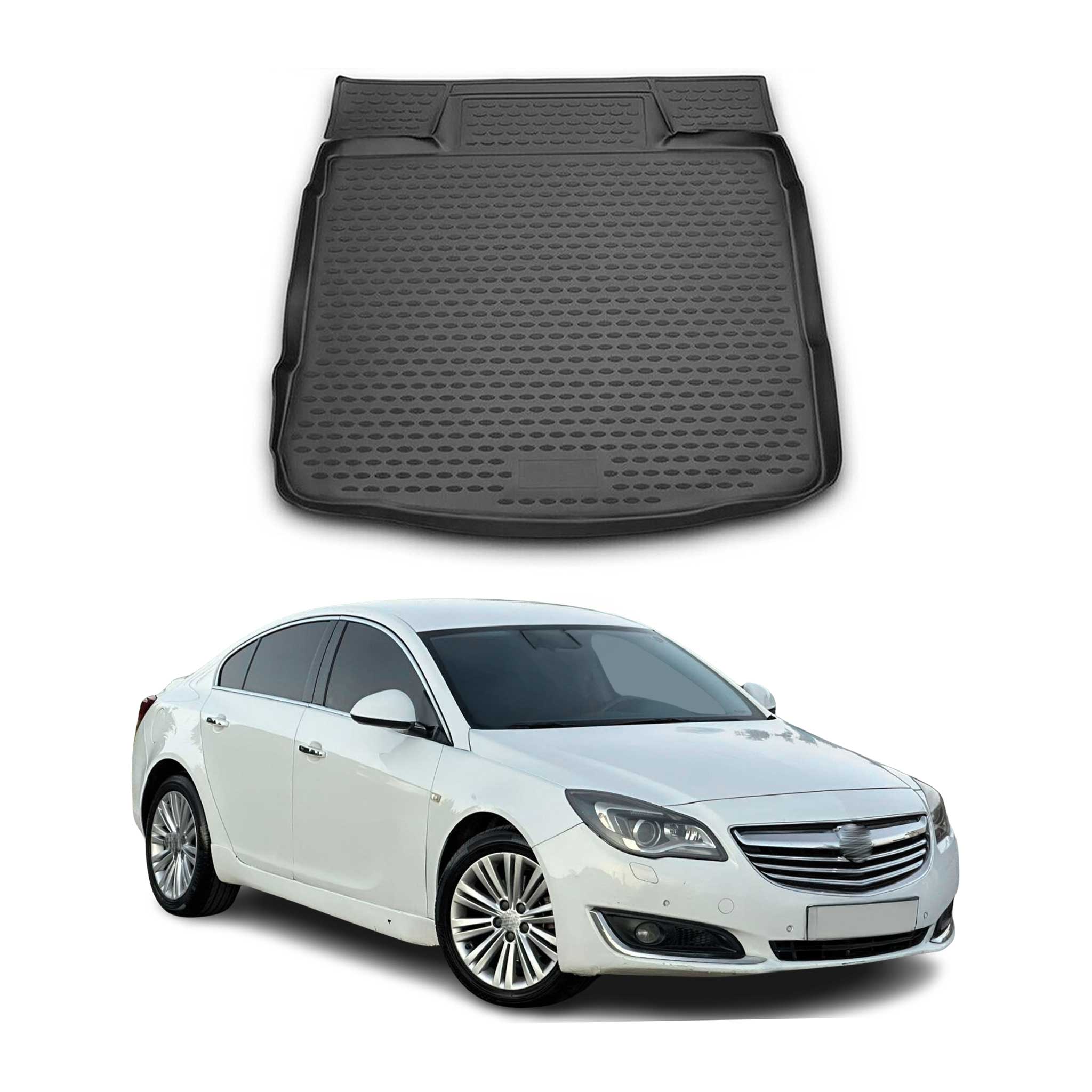 OMAC Bandeja Maletero Alfombrilla para Opel Insignia 2008-2017 Sedán Negro TPE