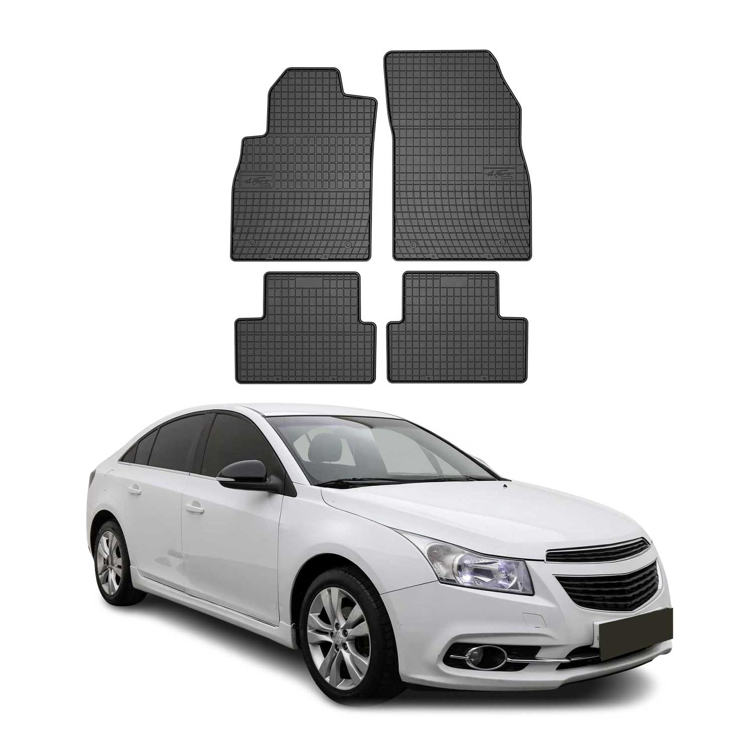 OMAC Alfombrillas De Coche para Chevrolet Cruze 2012-2019 Negro Goma 4Pza