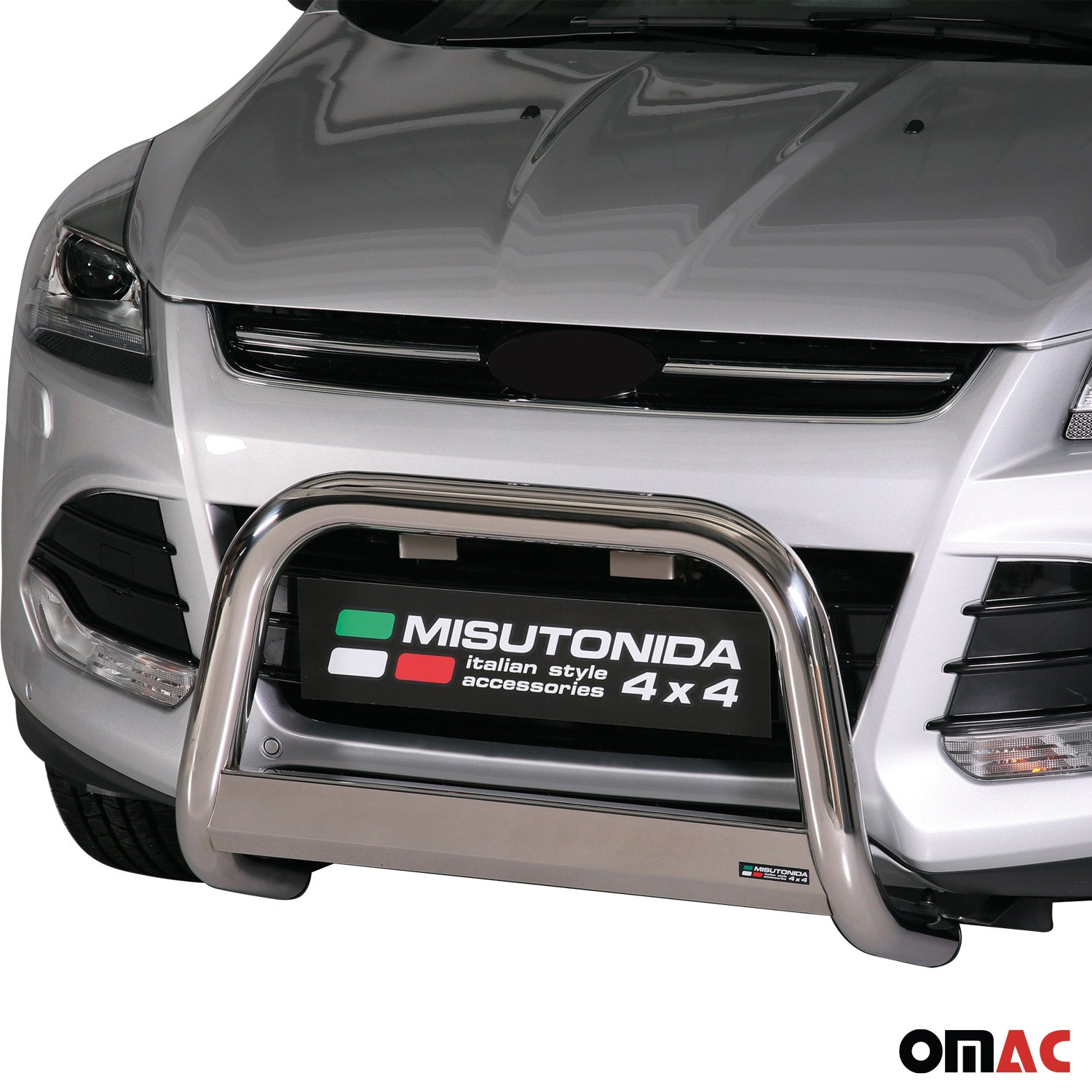 Bull Barra Frontal para Ford Kuga 2013-2016 Plata Brillante Acero