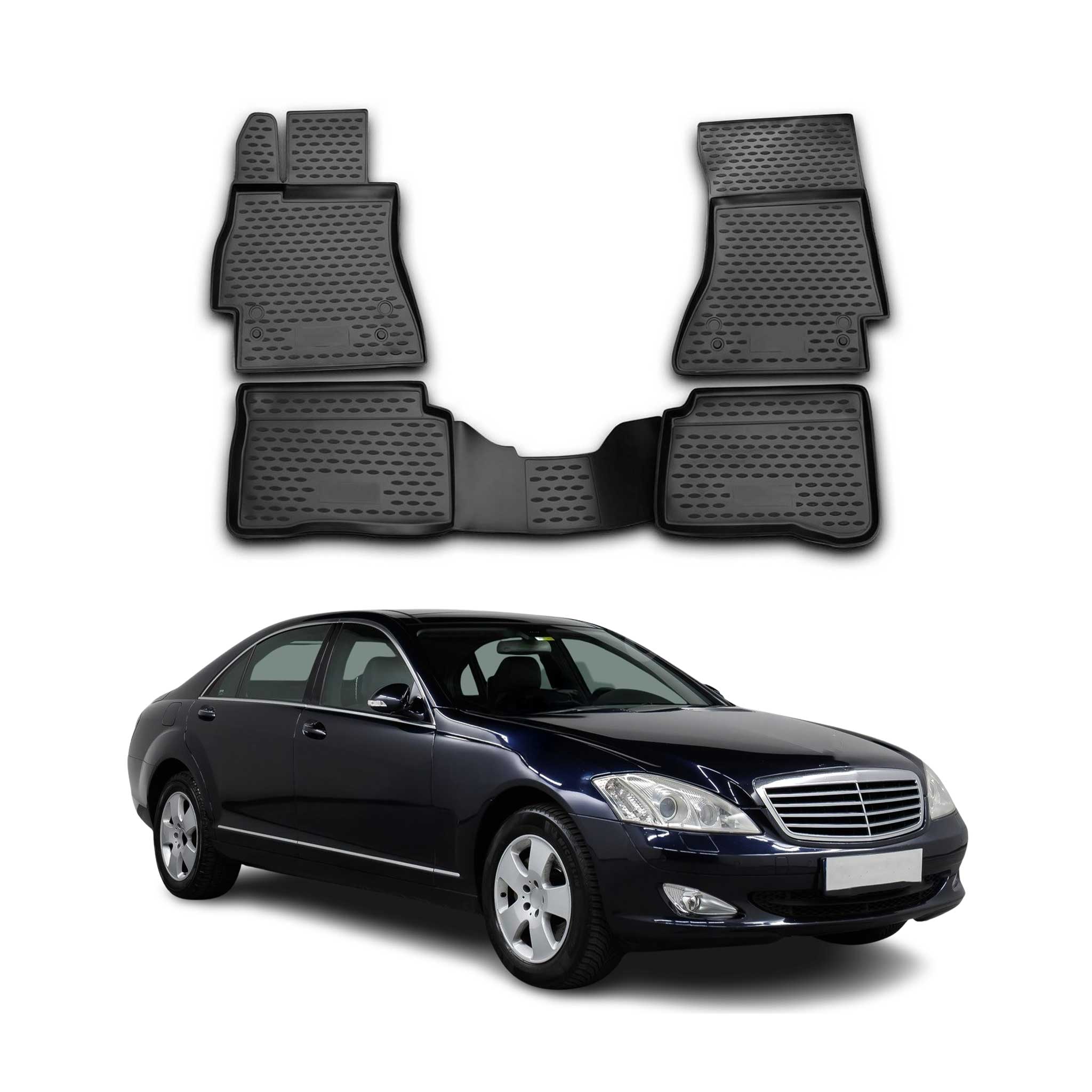 OMAC Alfombrillas De Coche para Mercedes S Class Corto W221 2005-2013 TPE 4x