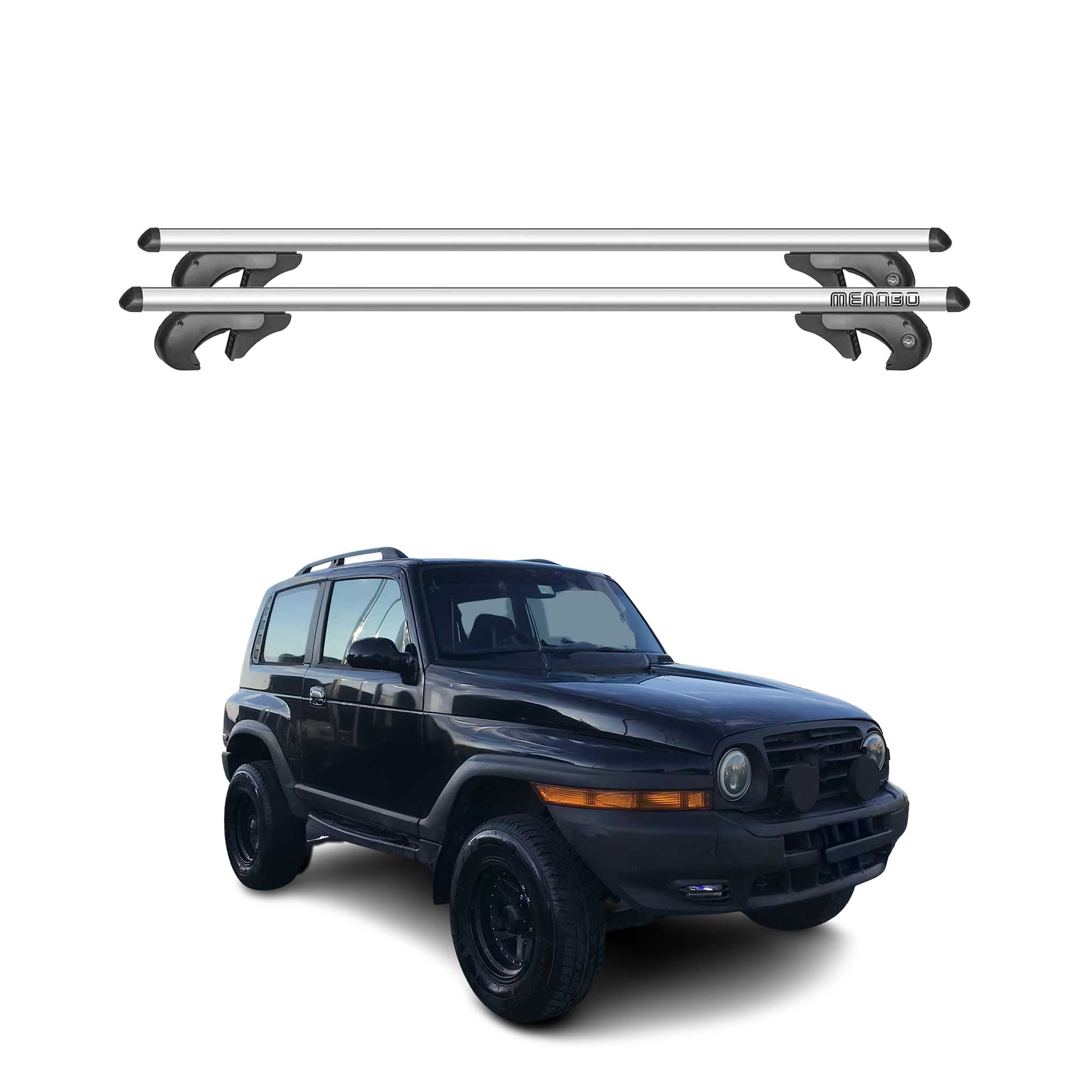 Menabo Barras de Techo Baca para Ssangyong Korando 1997-2005 Gris Aluminio 2Pza