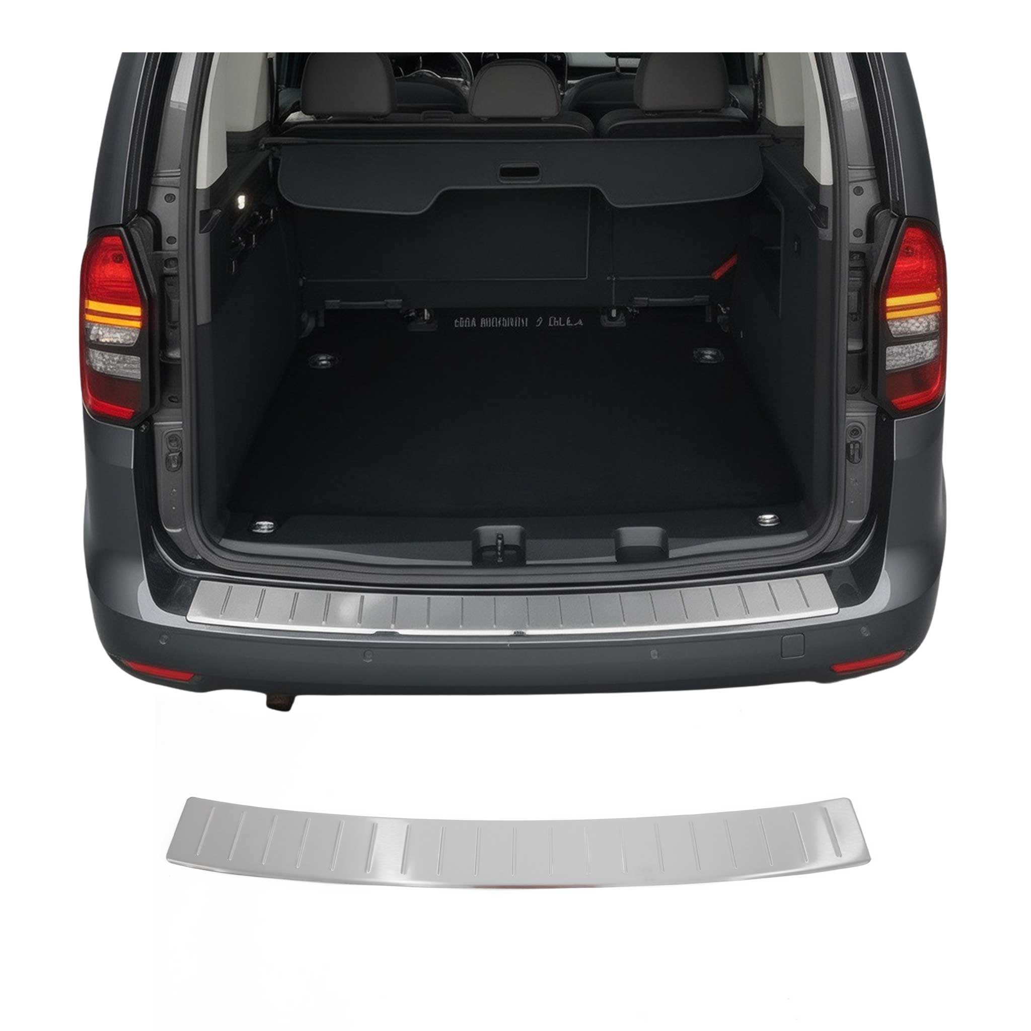 Protector de Parachoques Trasero para VW Caddy 2021-2025 Acero cepillado