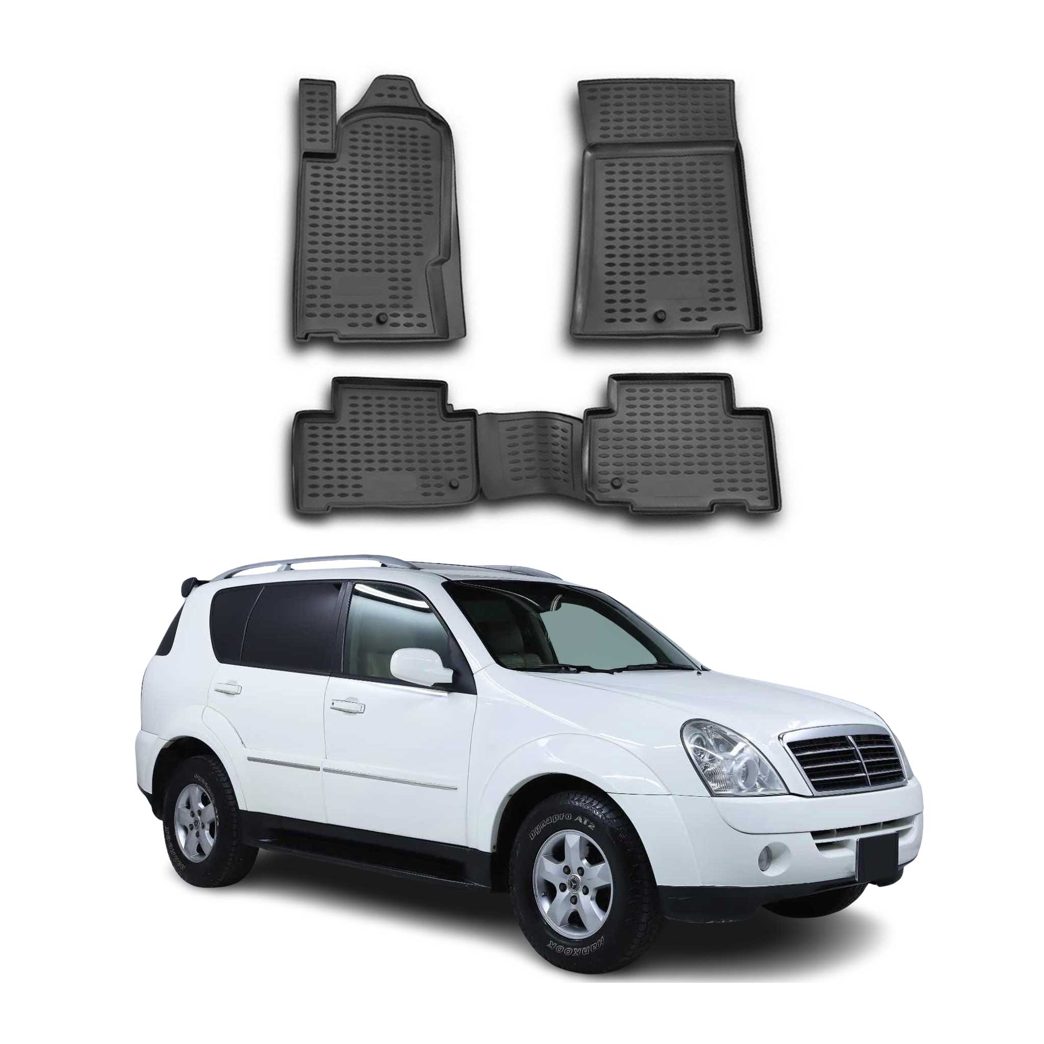 OMAC Alfombrillas De Coche para Ssangyong Rexton GAB 2002-2021 Negro Goma TPE 4x