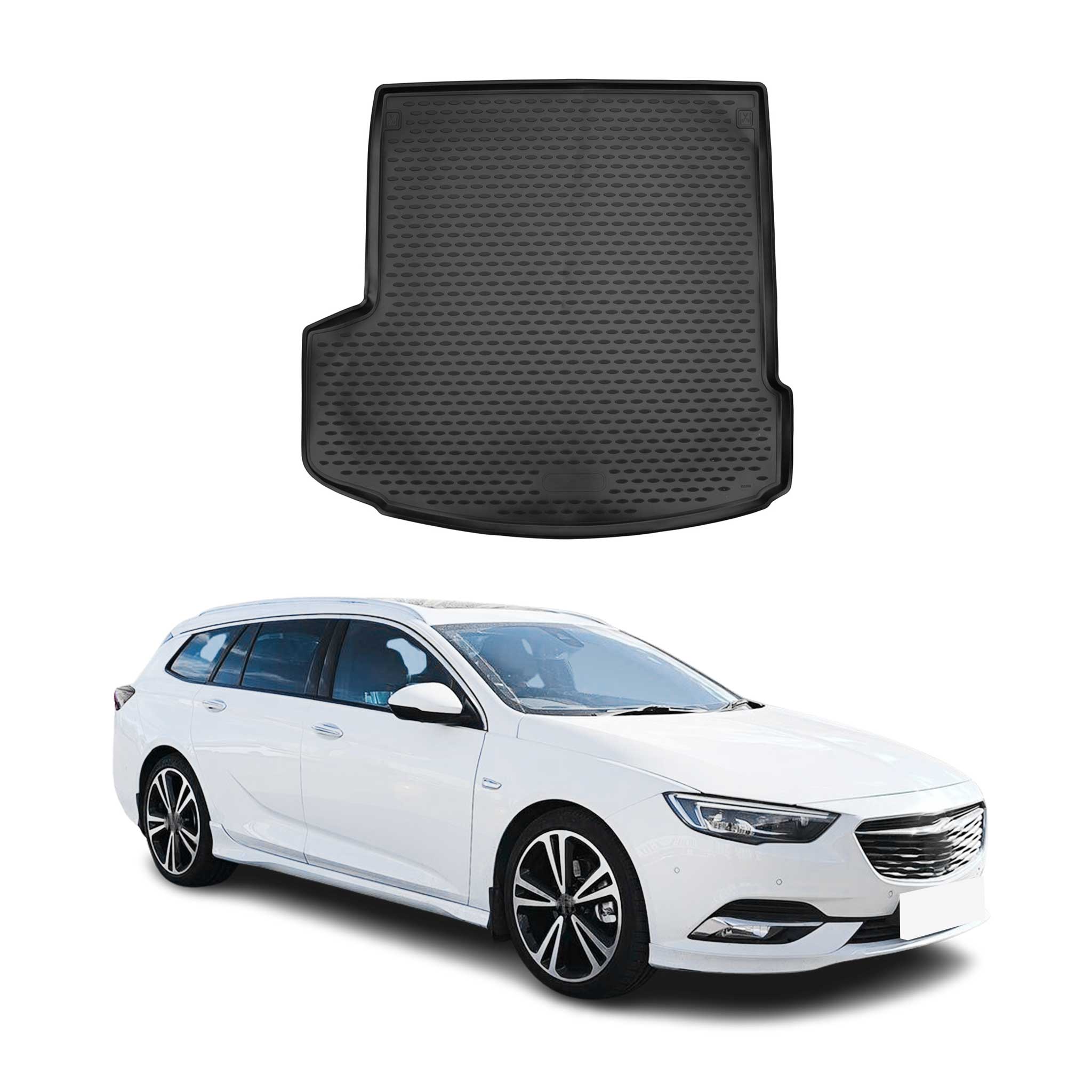 OMAC Bandeja Maletero Alfombrilla para Opel Insignia 2017-2021 Negro Goma TPE