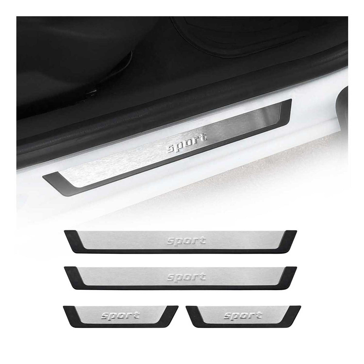 Placa del coche Umbral Cubierta para VW Tiguan 2016-2025 Acero cepillado
