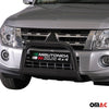 Bull Barra Frontal para Mitsubishi Pajero 2012-2018 Negro Brillante Acero