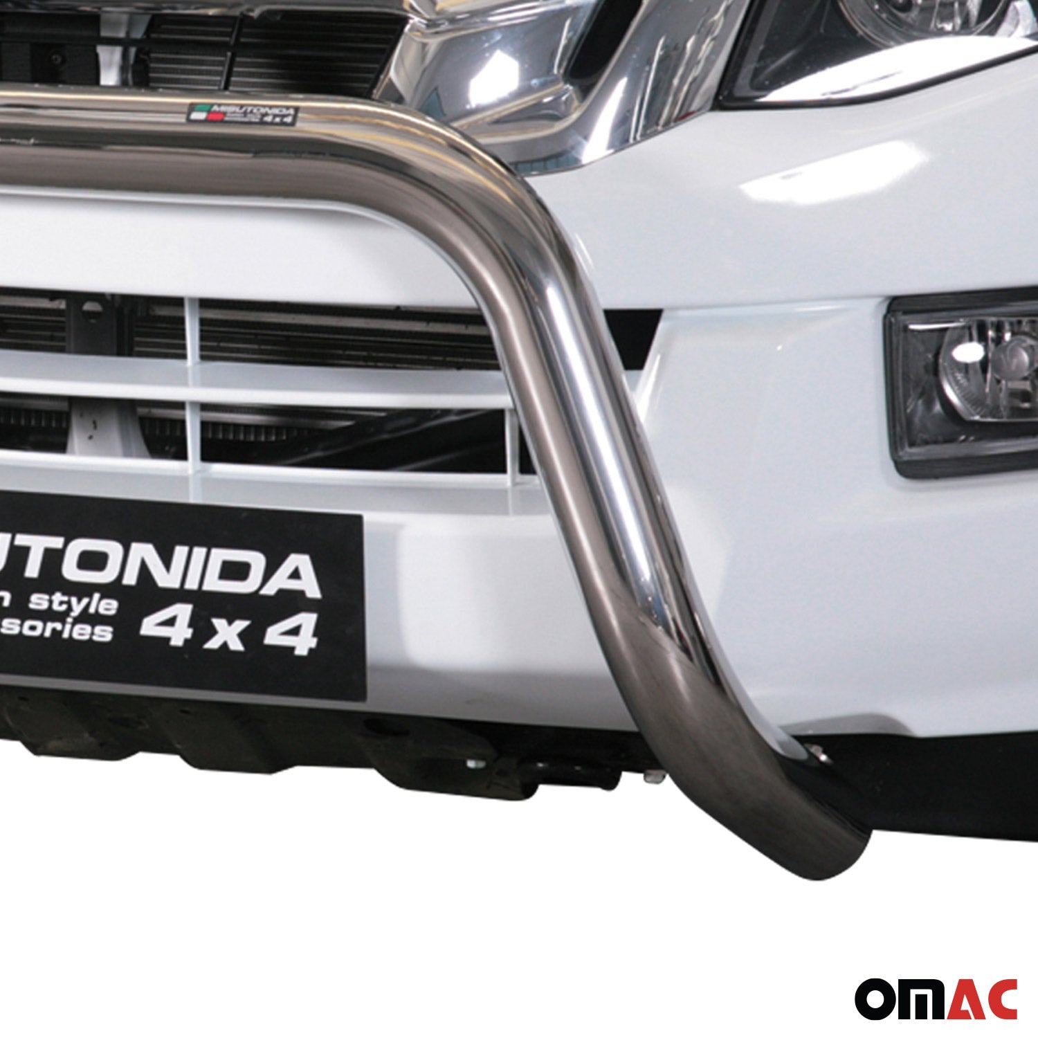 Bull Barra Frontal para Isuzu D-Max 2012-2019 Plata Brillante Acero 1Pza