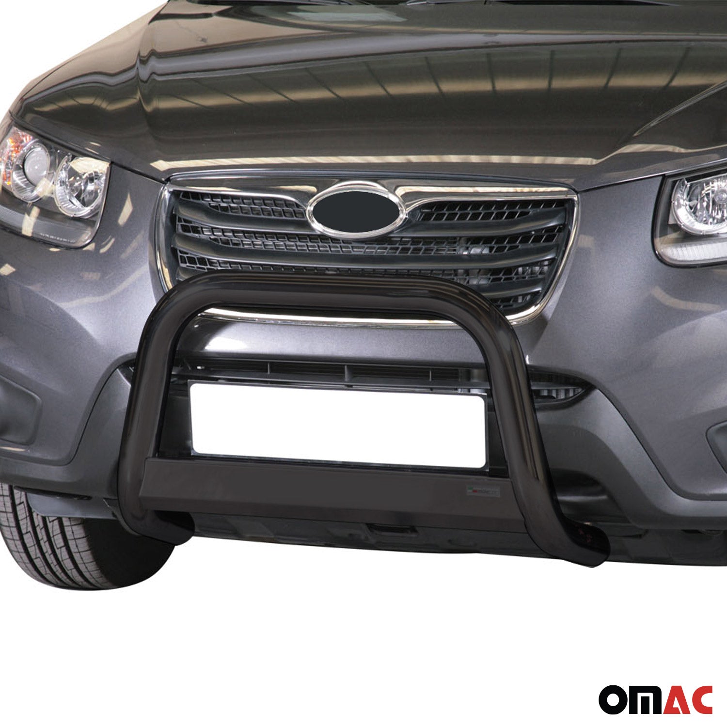 Bull Barra Frontal para Hyundai Santa Fe 2009-2012 Negro Brillante Acero