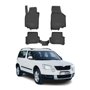 OMAC Alfombrillas De Coche para Skoda Yeti 2009-2017 Negro Goma 4Pza