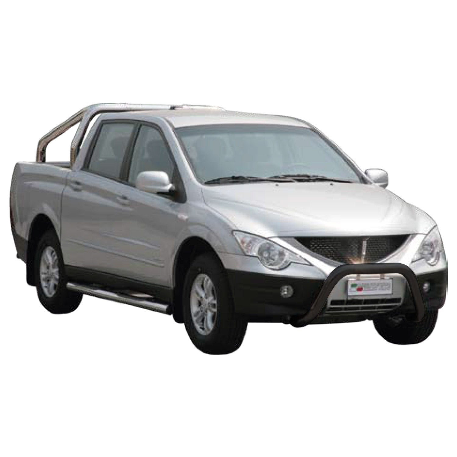 Bull Barra Frontal para Ssangyong Actyon Sports 2007-2012 Negro Acero