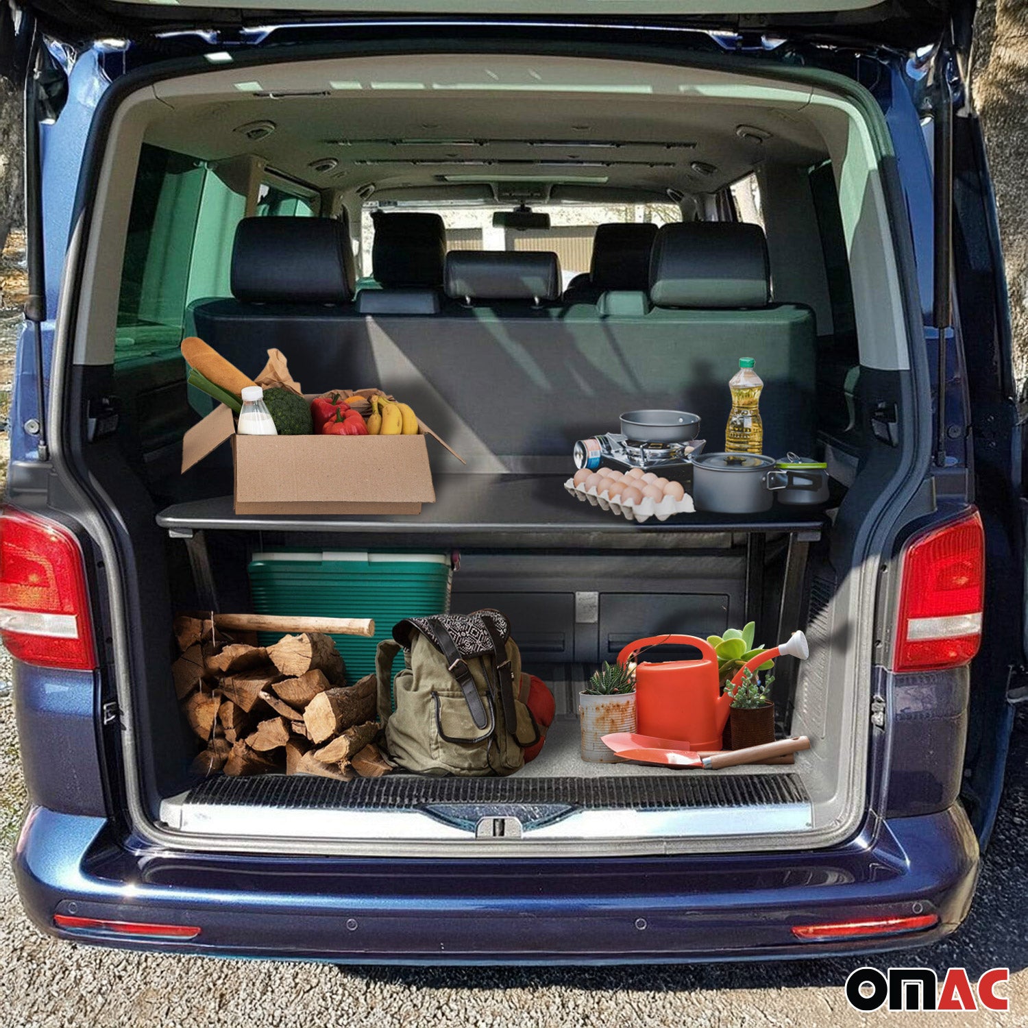 Puerta trasera tipo Regal Juego para VW T5 T6 Multivan 2003-24 Metal Negro 3Pza