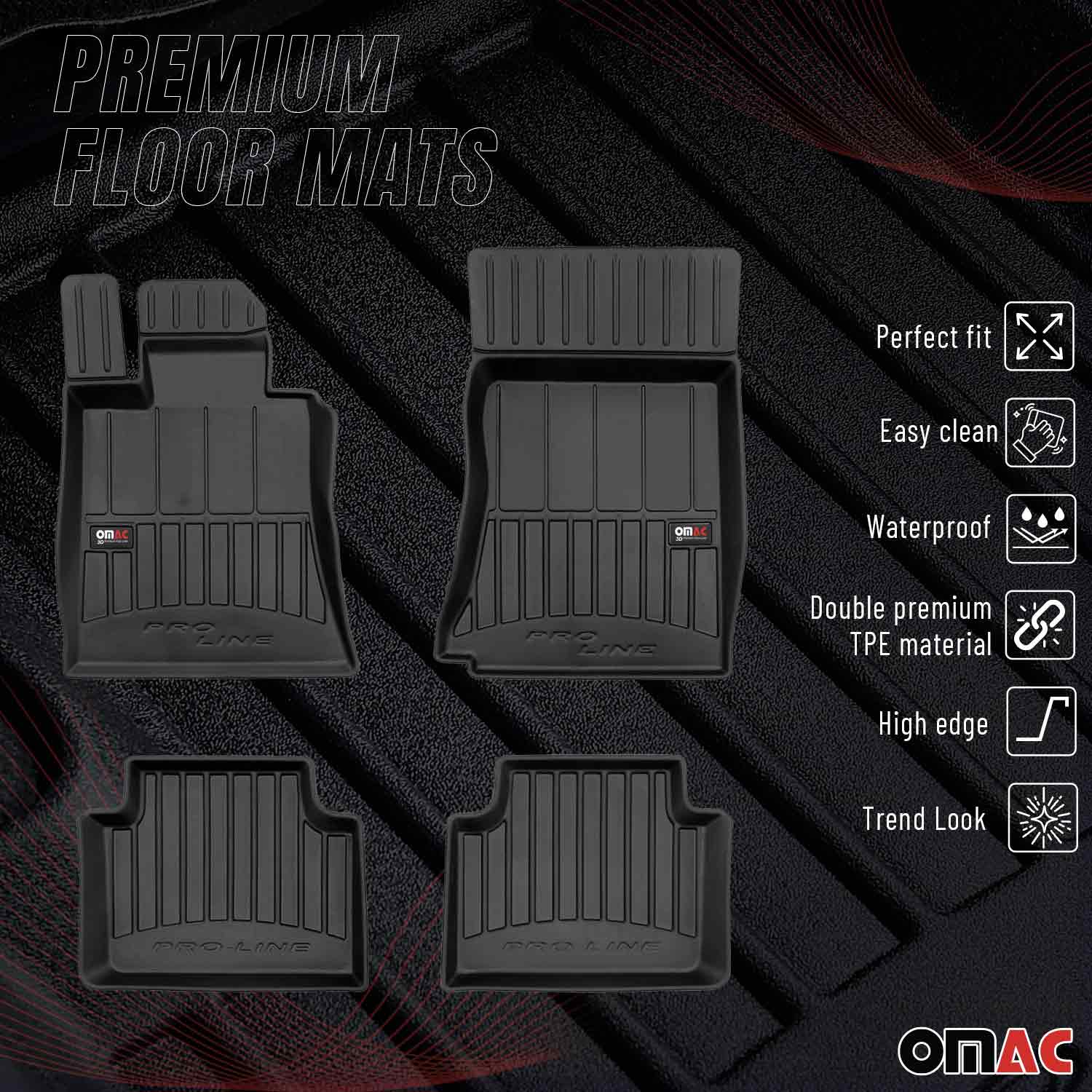 OMAC Premium Alfombrillas De Coche para Alfa Romeo Giulia 2015-2026 RWD Goma 4x