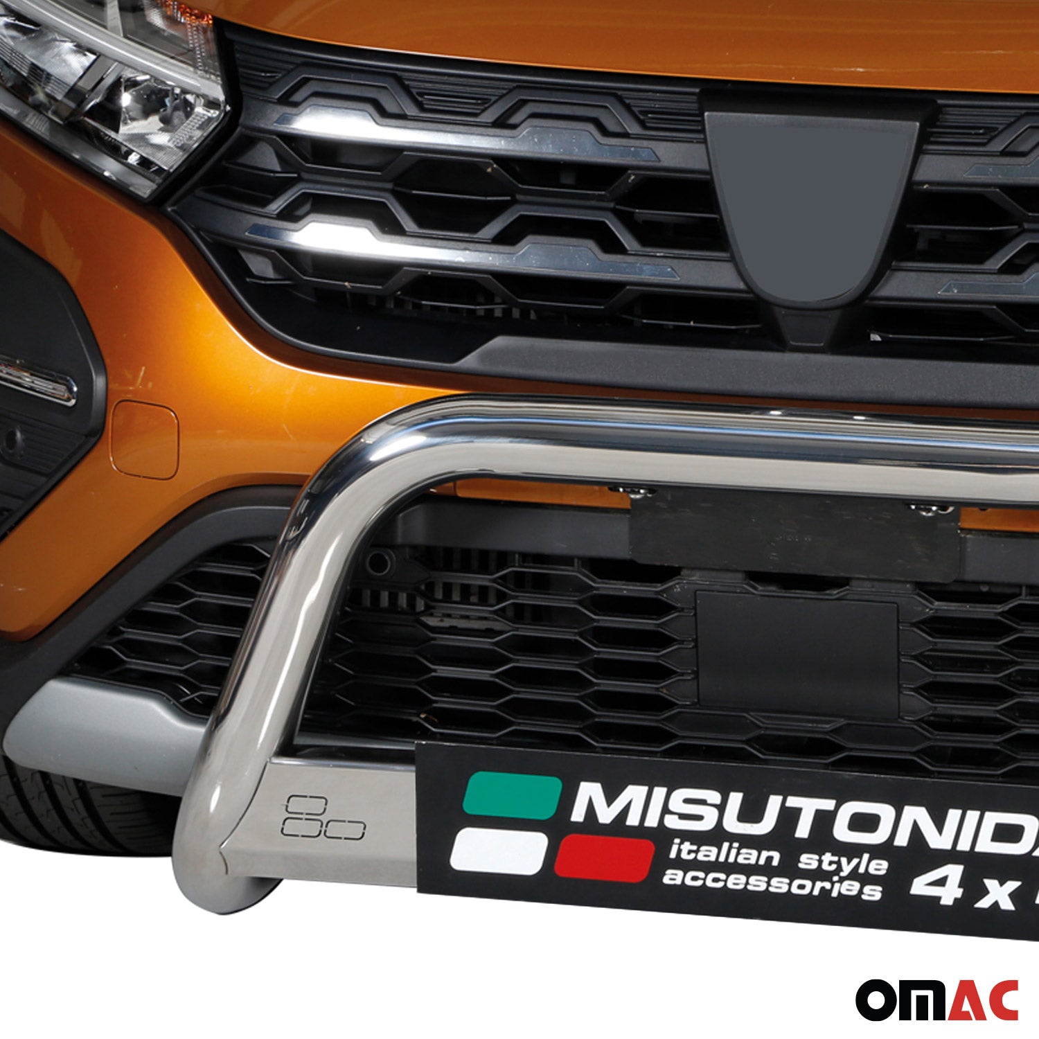 Bull Barra Frontal para Dacia Sandero Stepway 2021-2025 Plata Brillante Acero