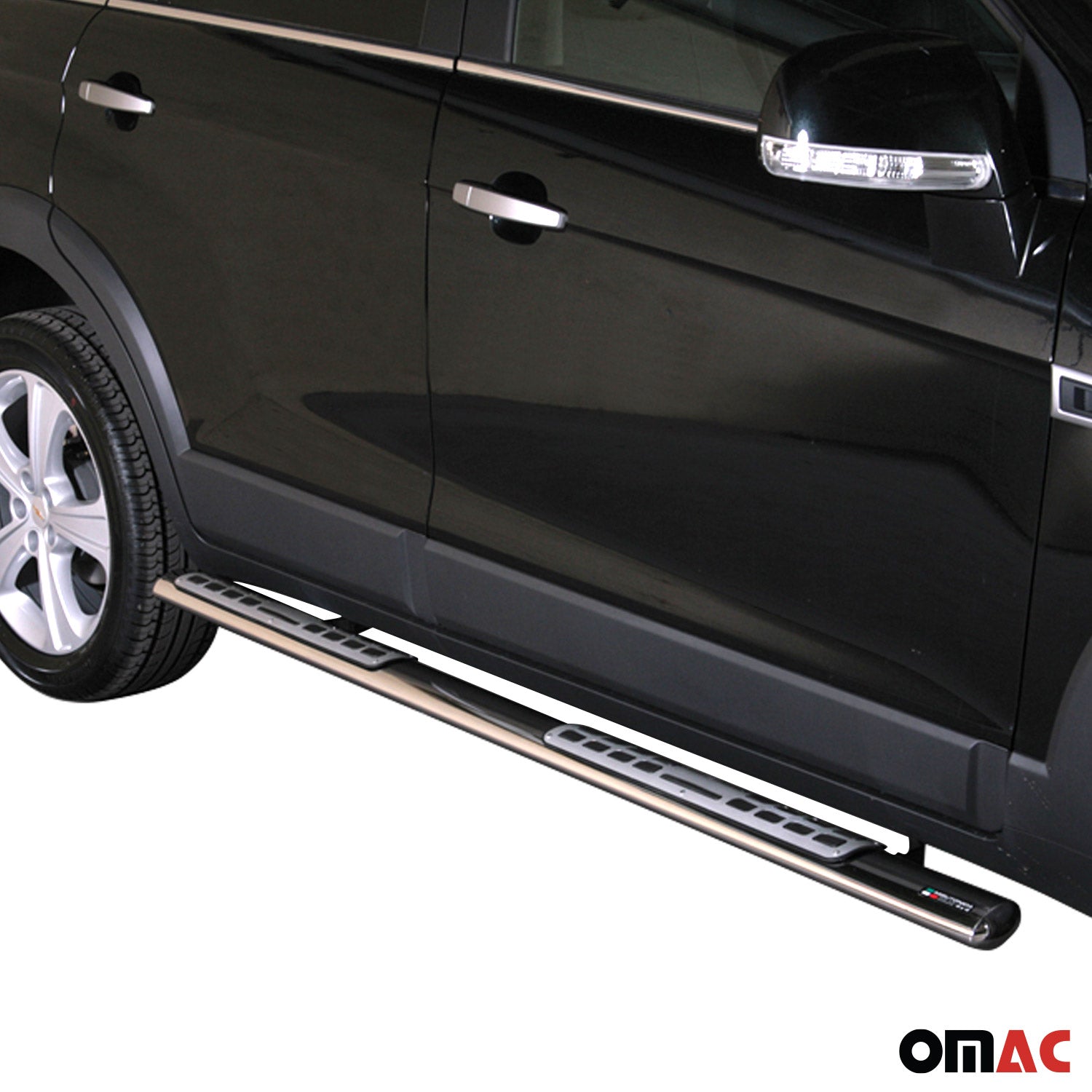 Par de Estribos Barras Laterales para Chevrolet Captiva 2011-2016 Plata Acero 2x