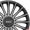 Sparco Treviso Tapacubos 14 Pulgadas Universal Negro Plata ABS Plástico