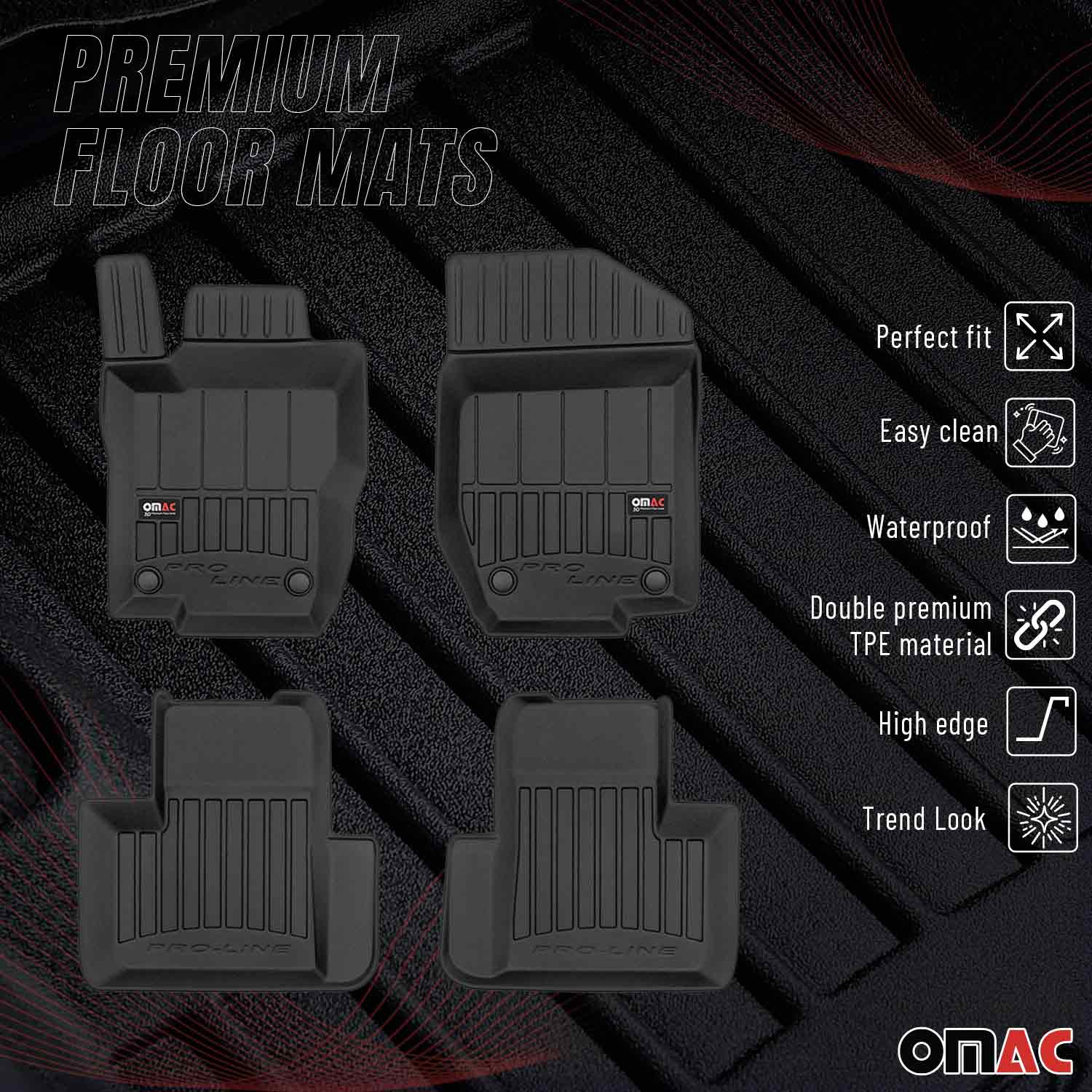 OMAC Premium Alfombrillas De Coche para Mercedes GL Class X164 2006-2012 Goma 4x
