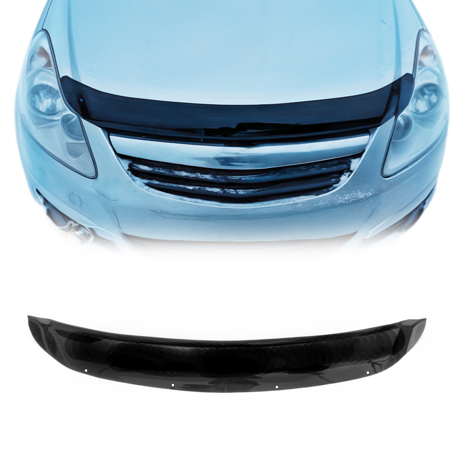 Deflector de Capó para Opel Corsa D 2006-2014 Oscuro Brillante Acrílico