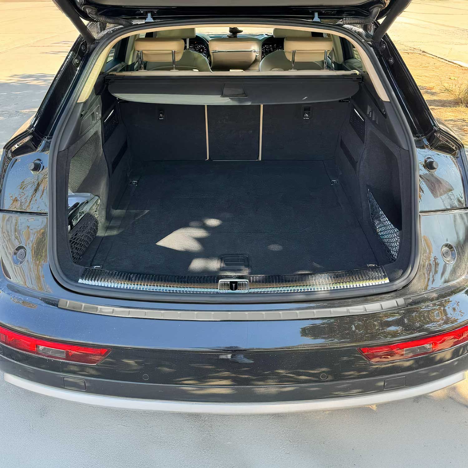 Protector de Parachoques Trasero para Audi Q5 FY 2017-2024 Plata Acero Brillante