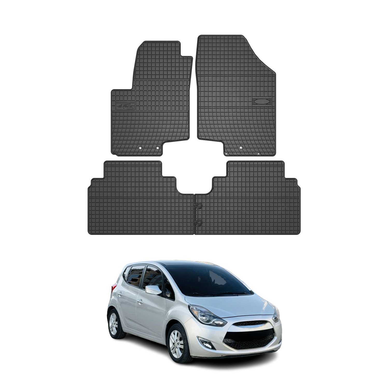 OMAC Alfombrillas De Coche para Hyundai ix20 2010-2019 Negro Goma 4Pza