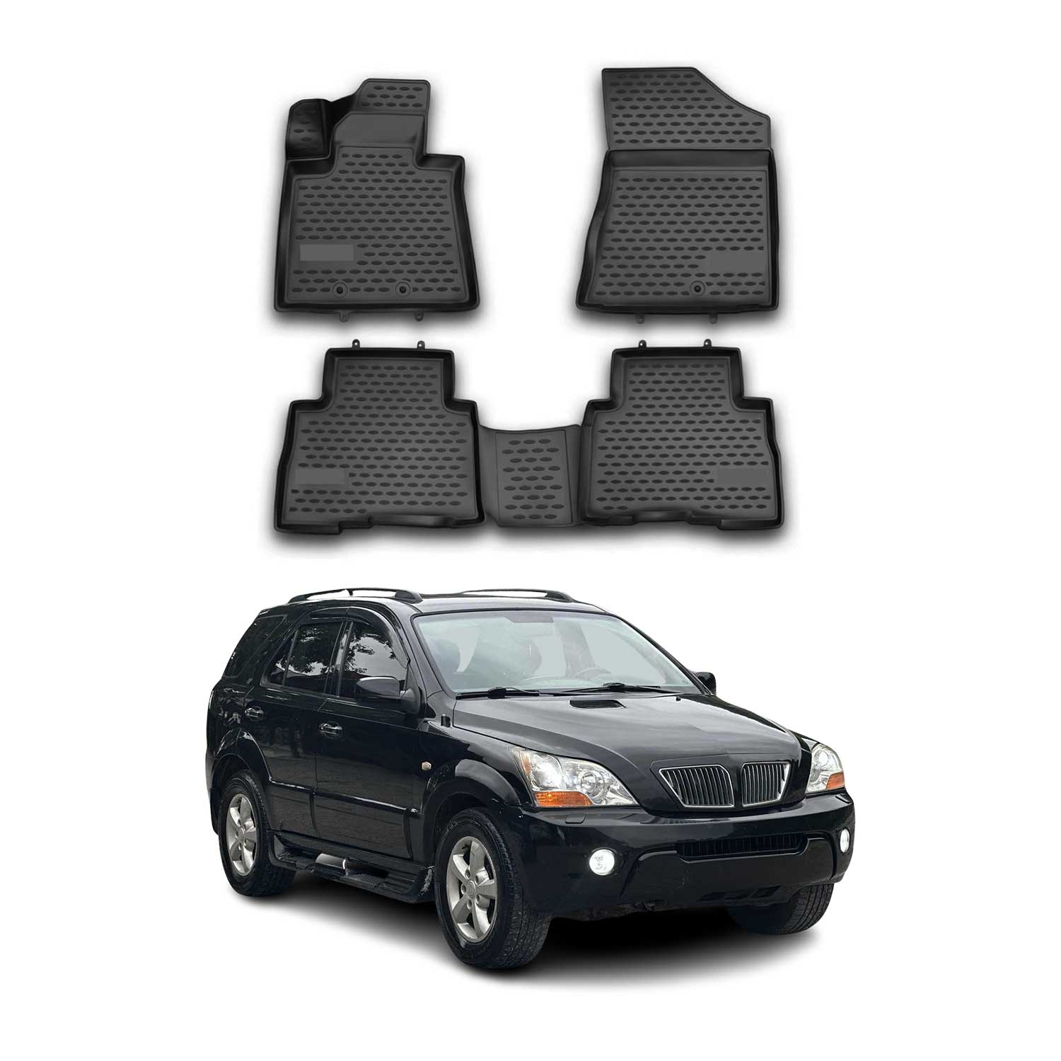 OMAC Alfombrillas De Coche para Kia Sorento 2012-2015 Negro Goma TPE 4Pza