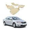 OMAC Alfombrillas De Coche para Skoda Octavia 2013-2025 Beige Goma TPE 4Pza