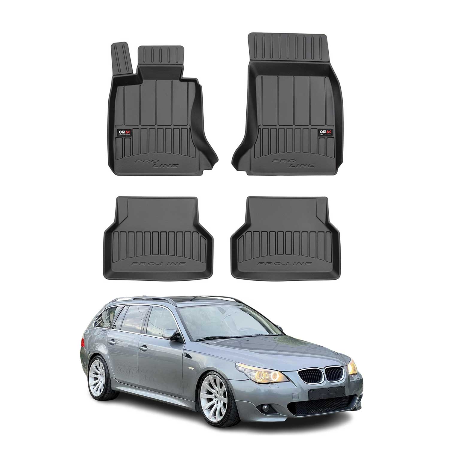 OMAC Premium Alfombrillas De Coche para BMW Serie 5 E61 Touring 2003-2010 TPE 4x