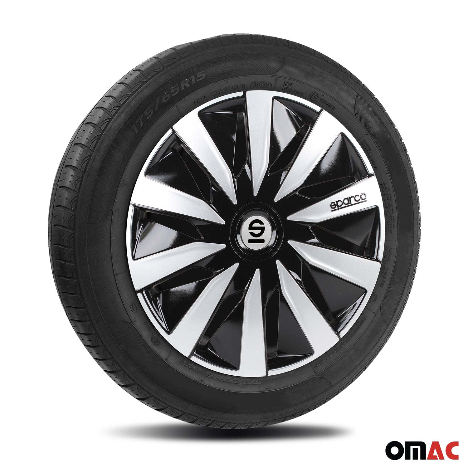 Sparco Lazio Tapacubos 16" pulgadas Universal Negro Plata ABS Plástico