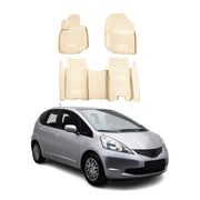 OMAC Alfombrillas De Coche para Honda Jazz mk2 HB 2008-2015 Beige Goma TPE 4Pza