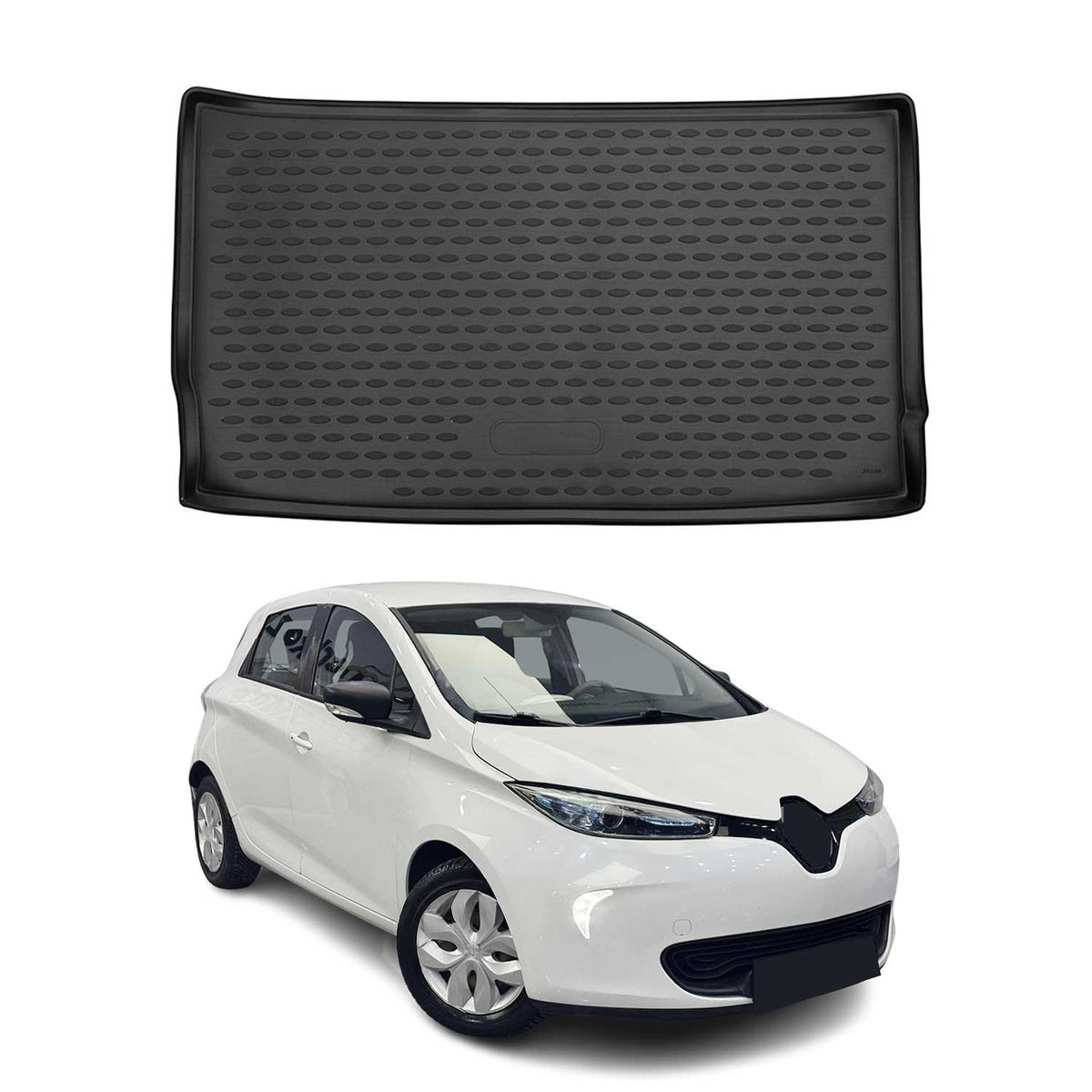 OMAC Bandeja Maletero Alfombrilla para Renault Zoe 2012-2021 Negro Goma TPE 1Pza