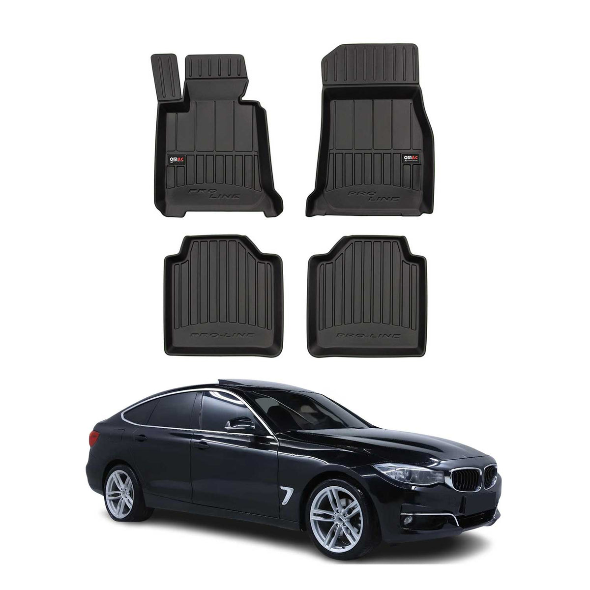 OMAC Premium Alfombrillas Coche para BMW Serie 3 GT F34 2012-2023 TPE 4x