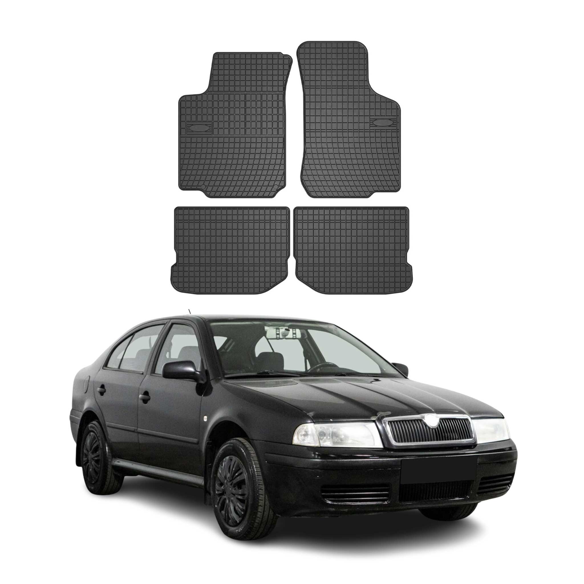 OMAC Alfombrillas De Coche para Skoda Octavia 1996-2010 Negro Goma TPE 4Pza