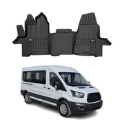OMAC Premium Alfombrillas De Coche para Ford Transit 2015-2025 Negro TPE Goma