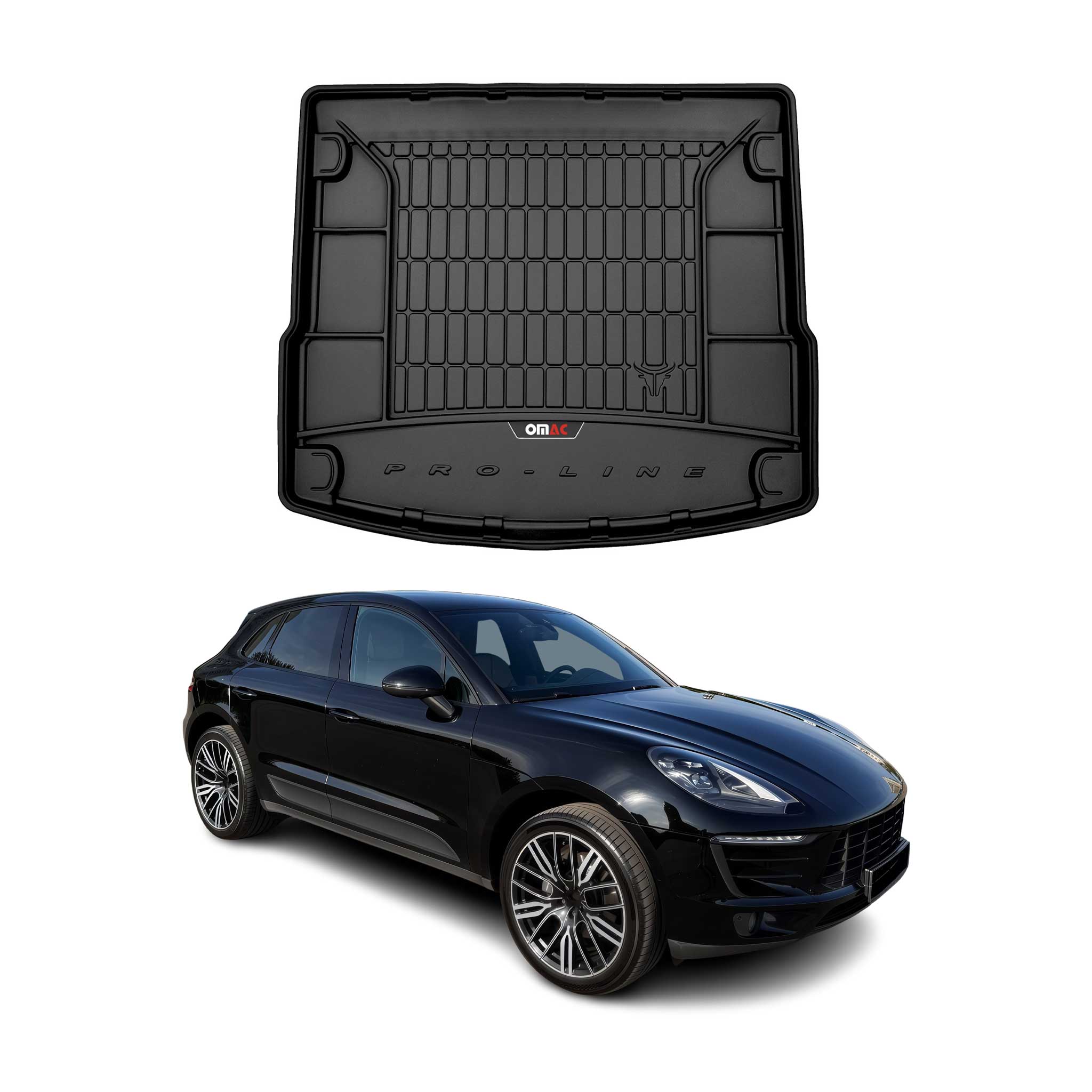 OMAC Premium Bandeja Maletero Alfombrilla para Porsche Macan 2014-2018 Negro TPE