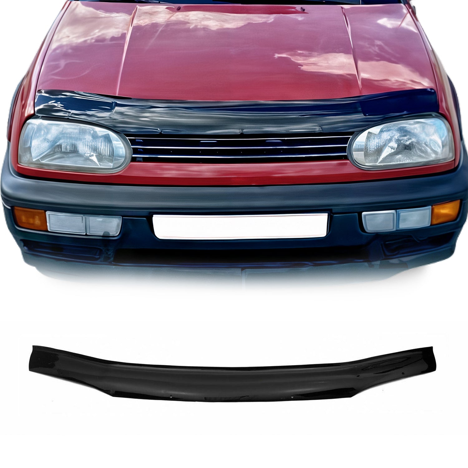 Deflector de Capó para VW Golf 1991-2000 Oscuro Brillante Acrílico