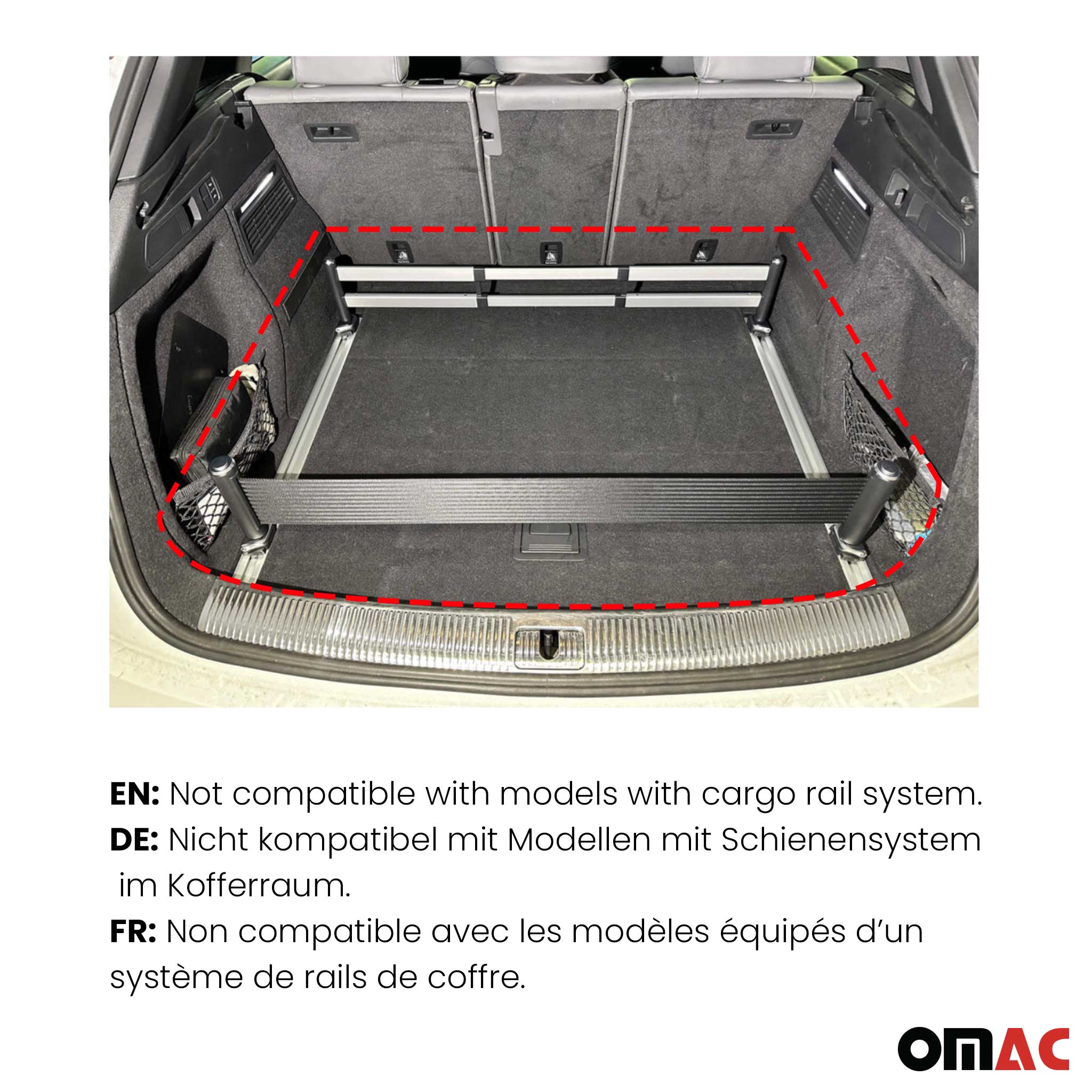 OMAC Premium Bandeja Maletero Alfombrilla para Audi Q7 4M 2015-2026 Negro TPE